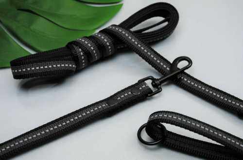 Bullyzei Leine gummiert + reflektierend 20mm x 15m ohne Schlaufe, grau